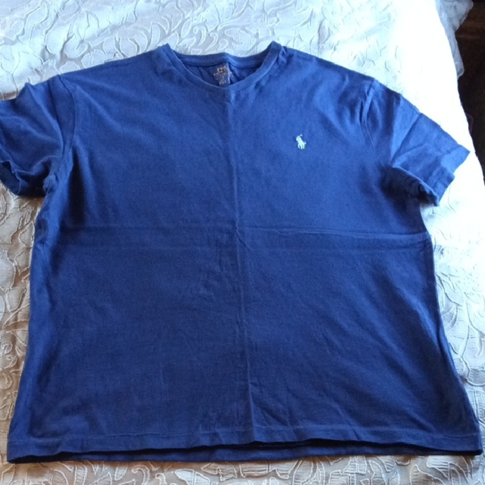 Ralph Lauren Navy Tee with Gold Accents